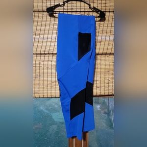 POP Fit Blue and Black Colorblock Leggings